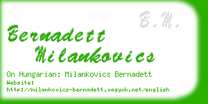 bernadett milankovics business card